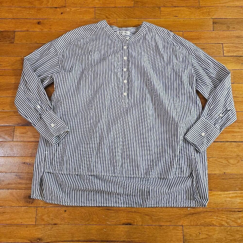 Alex Mill Women's Striped Button Up Tunic Shirt Size Small